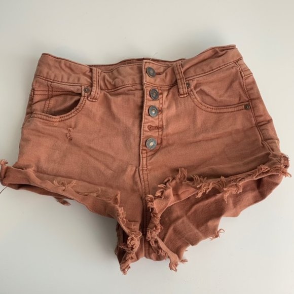 Sky and Sparrow Pants - Sky & Sparrow Rust Distressed Shorts